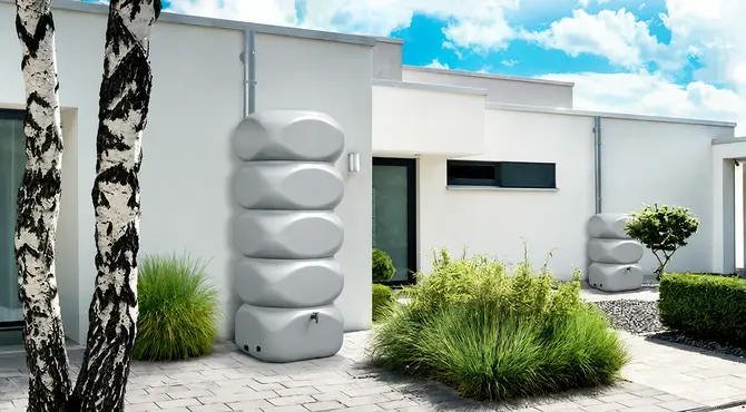 Regenton Gubo 1000 liter grijs sfeer, Vita tuinmeubelen, tuincentrumoutlet.com
