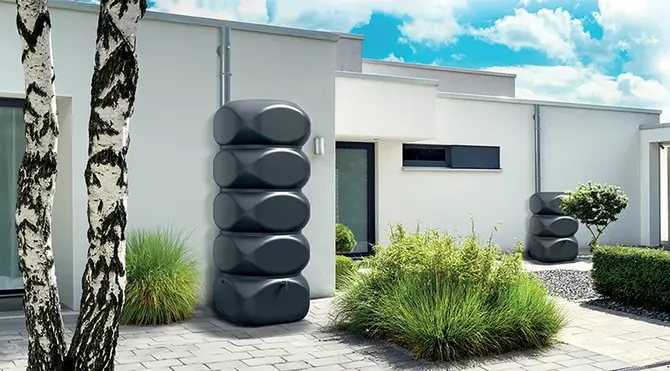 Regenton Gubo 1000 liter grijs sfeer, Vita tuinmeubelen, tuincentrumoutlet.com