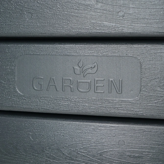 Regenton muurtank 276 liter grijs detail, Hyma Garden, tuincentrumoutlet