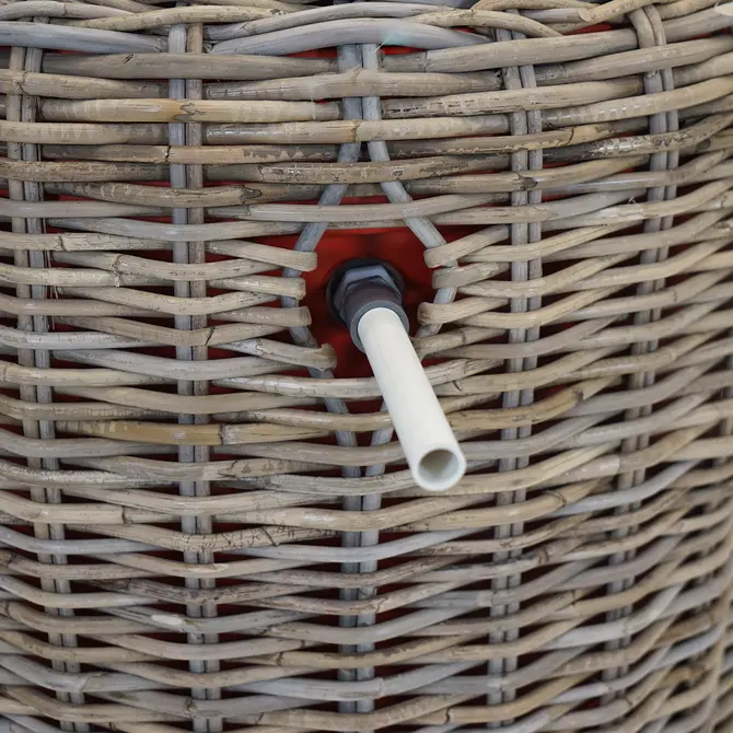 Regenton rotan 200l d70h125cm detail, Van der Leeden, tuincentrumoutlet.com