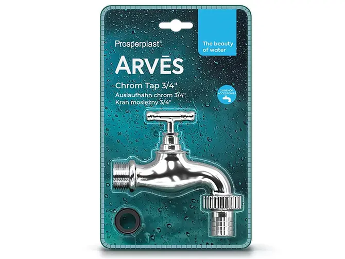 Regentonkraan 3/4 inch zilver, Vita, tuincentrumoutlet.com