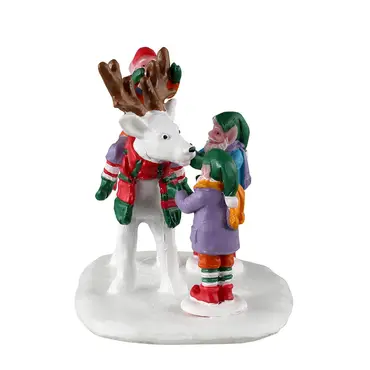 Reindeer snowman zij, Lemax Europe, tuincentrumoutlet