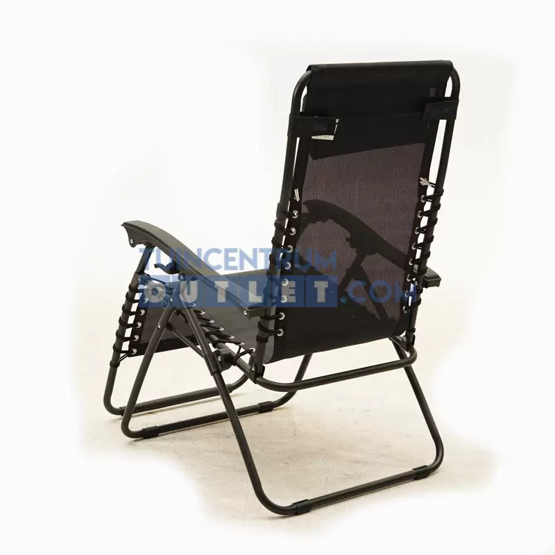 SVITA FJON Deluxe Schommelstoel Met Zijzak En Hoofdkussen - Zwart - Comfortabele Ligstoel Voor Tuin, Balkon En Binnen