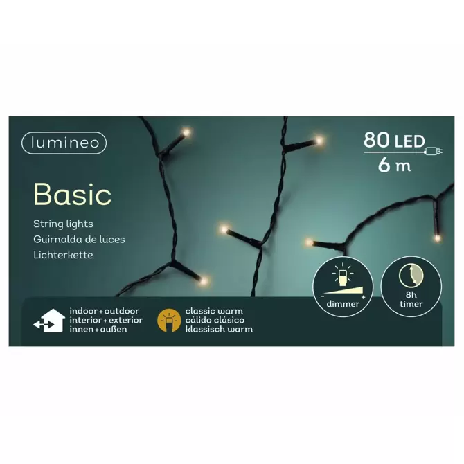 Rice led bu l6m zwart klassiek warm, Lumineo, tuincentrumoutlet