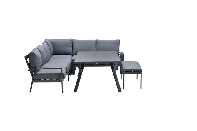 Rondo LD set 6-delig zwart/grijs zijkant, Garden Impressions, tuincentrumoutlet.com