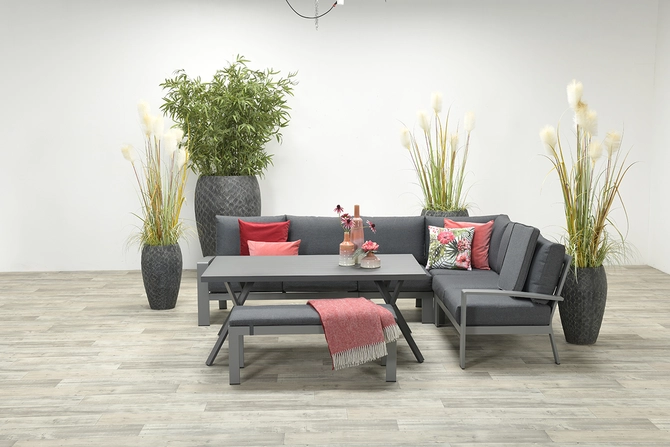 Rondo LD set 6-delig zwart/grijs sfeer, Garden Impressions, tuincentrumoutlet.com