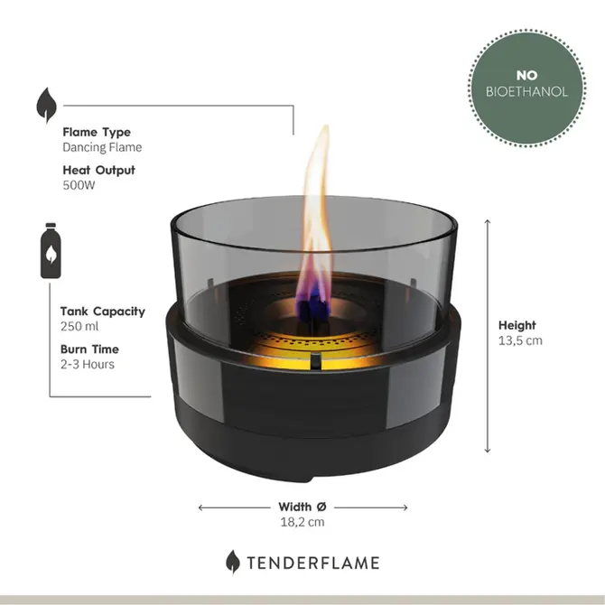 Rosie 18 Black Smoke informatie, Tenderflame, tuincentrumoutlet.com