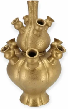 ROTTERDAM GOLD VASE SET TULIP 25X25X36CM NM - afbeelding 1
