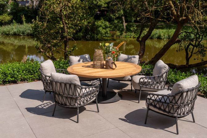 Saba tafel Ø160x69cm met 6 Calpi stoelen - afbeelding 6