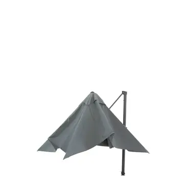 Saint tropez 355x300 grijs met verrijdbare 120kg voet parasol ingeklapt, Madison, tuincentrumoutlet
