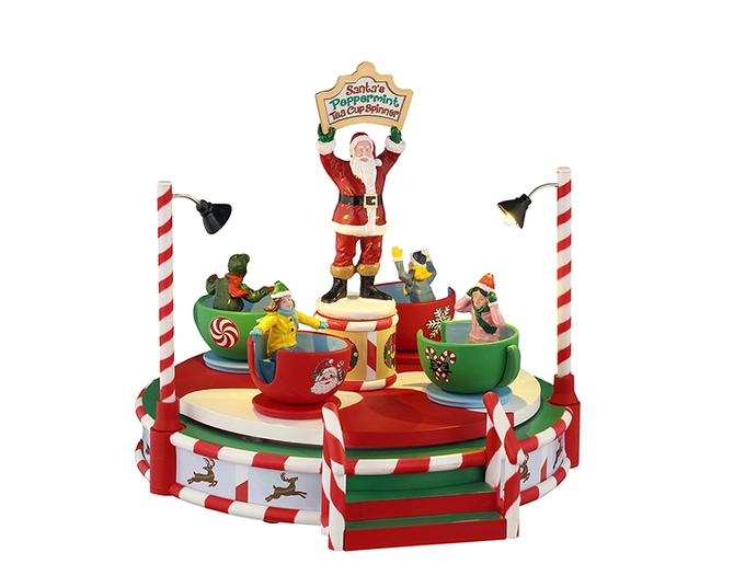 Santas peppermint teacup spinner, Lemax, tuincentrumoutlet.com