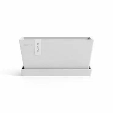 Saucer Rectangular 35 Wit pot, Ecopots, Tuincentrumoutlet.com