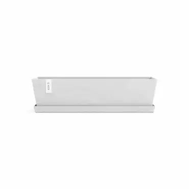 Saucer Rectangular 55 Wit met pot, Ecopots, Tuincentrumoutlet.com