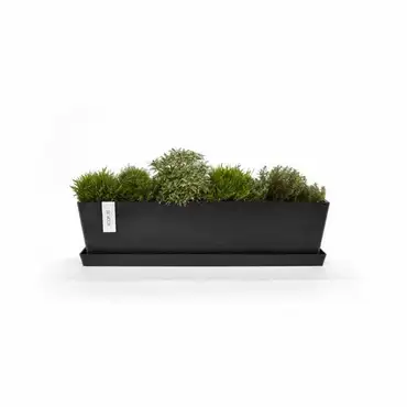 Saucer Rectangular 80 Donkergrijs sfeer, Ecopots, Tuincentrumoutlet.com