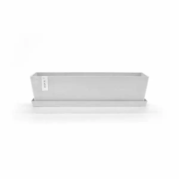 Saucer Rectangular 80 Wit met bak, Ecopots, Tuincentrumoutlet.com