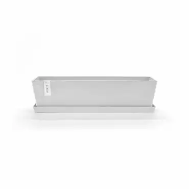 Saucer Rectangular 80 Wit met bak, Ecopots, Tuincentrumoutlet.com