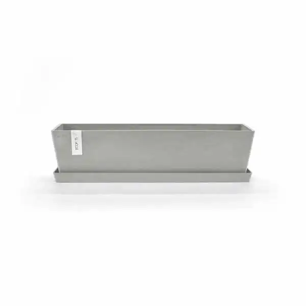 Saucer Rectangular 80 Witgrijs pot, Ecopots, Tuincentrumoutlet.com