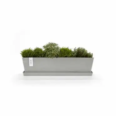 Saucer Rectangular 80 Witgrijs sfeer, Ecopots, Tuincentrumoutlet.com