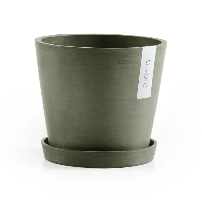 Saucer Round 14 Kaki pot, Ecopots, Tuincentrumoutlet.com
