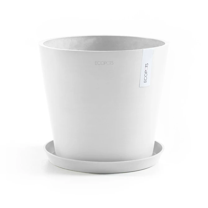 Saucer Round 40 Wit pot, Ecopots, Tuincentrumoutlet.com