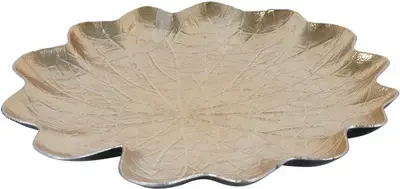 Schaal dara kunststof d33h2cm goud