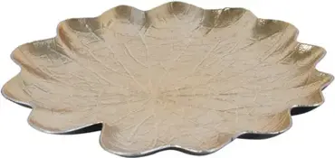 Schaal dara kunststof d33h2cm goud