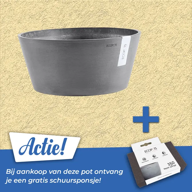 Schaal frankfurt d30h15cm grijs actie, Ecopots, tuincentrumoutlet.com