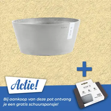 Schaal frankfurt d30h15cm witgrijs actie, Ecopots, tuincentrumoutlet.com