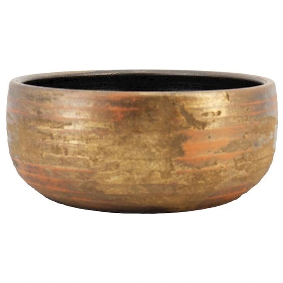 Schaal funchal d29h14cm goud, Floran, tuincentrumoutlet.com