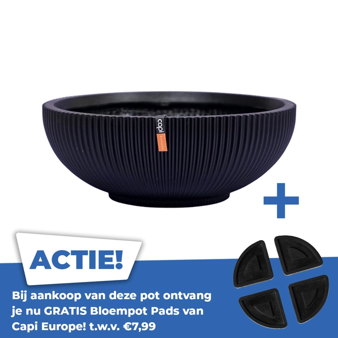 Schaal groove d40h15cm zwart - afbeelding 1