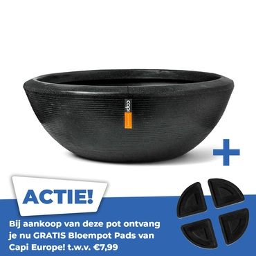 Schaal laag granite 61x25 zwart