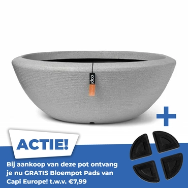 Schaal laag granite Arc d122h46cm ivoor