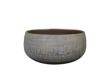 Schaal renzo d28h13cm shiny grey, Ter Steege, tuincentrumoutlet.com