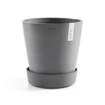 Schaal wheels d29cm grijs met pot, Ecopots, tuincentrumoutlet.com