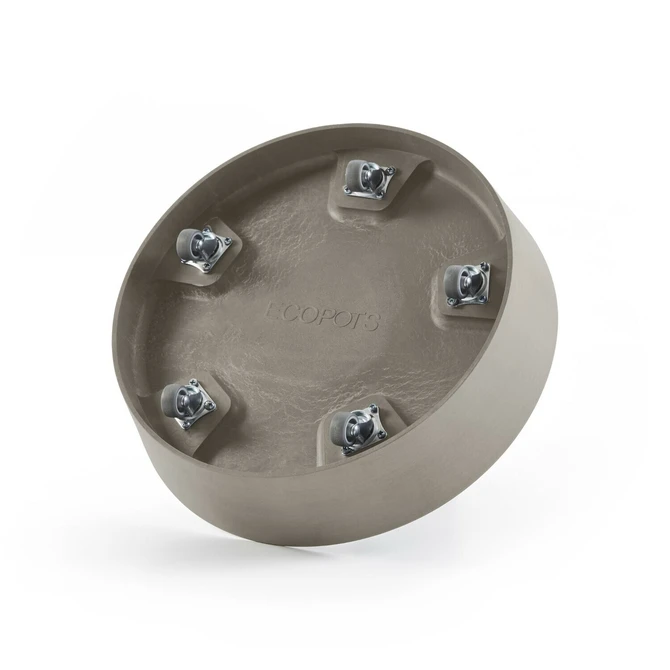 Schaal wheels d29cm taupe wieltjes, Ecopots, tuincentrumoutlet.com