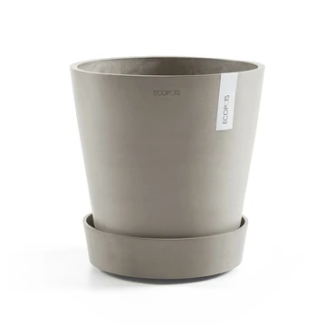 Schaal wheels d29cm taupe met pot, Ecopots, tuincentrumoutlet.com