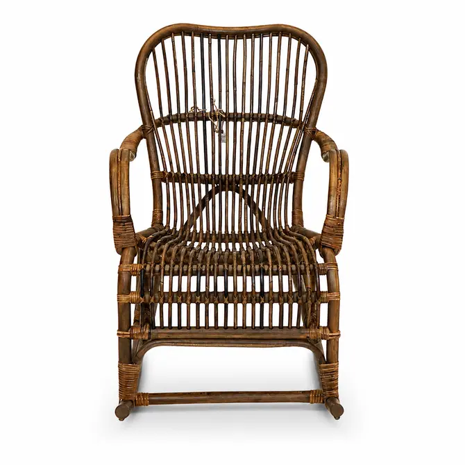 Schommelstoel rotan h86cm voorkant, Van der Leeden, Tuincentrumoutlet.com