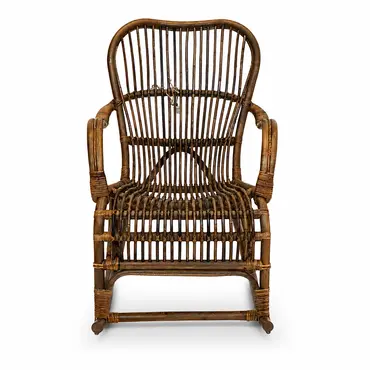 Schommelstoel rotan h86cm voorkant, Van der Leeden, Tuincentrumoutlet.com