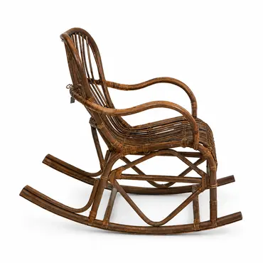 Schommelstoel rotan h86cm zijkant, Van der Leeden, Tuincentrumoutlet.com