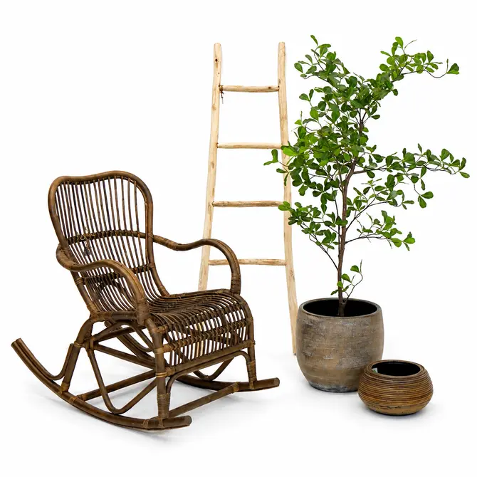 Schommelstoel rotan h86cm sfeer, Van der Leeden, Tuincentrumoutlet.com