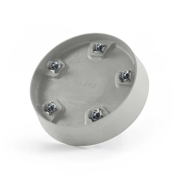 Schotel+wiel d50cm witgrijs wieltjes, Ecopots, tuincentrumoutlet.com