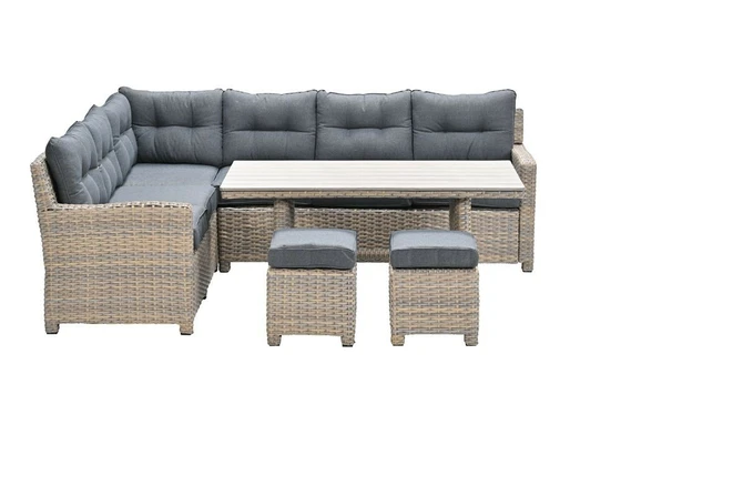 Seagull L/D set 5-dlg links vint.w L-shape/r.bl/ l.teak VW zij, Garden Impressions, tuincentrumoutlet.com