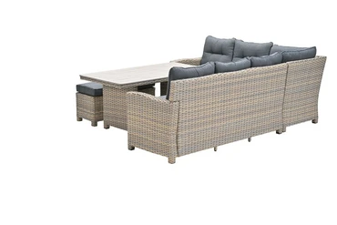 Seagull L/D set 5-dlg links vint.w L-shape/r.bl/ l.teak VW achter, Garden Impressions, tuincentrumoutlet.com