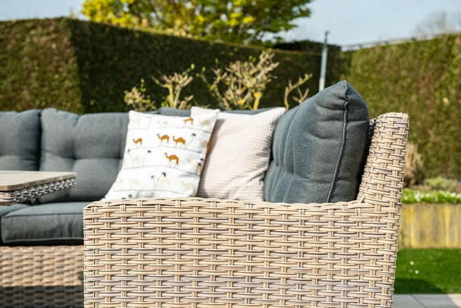 Seagull L/D set 5-dlg rechts vint.w L-shape/r.bl/ l.teak VW detail, Garden Impressions, tuincentrumoutlet.com