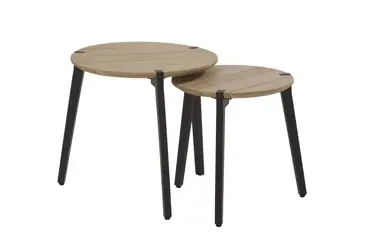 Gabor koffietafel set teak ø45/55 cm - Alu poten (H 45 cm)