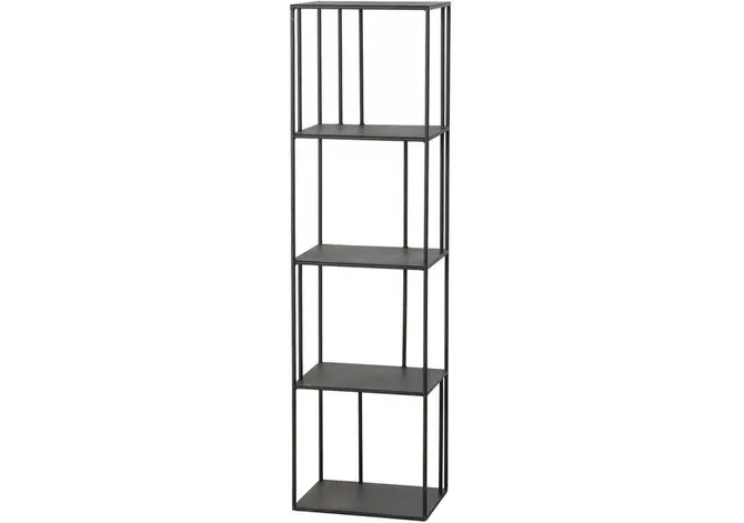 Shelf Henk, H 140 cm, W 27 cm, Iron, Black iron black, Boltze, tuincentrumoutlet