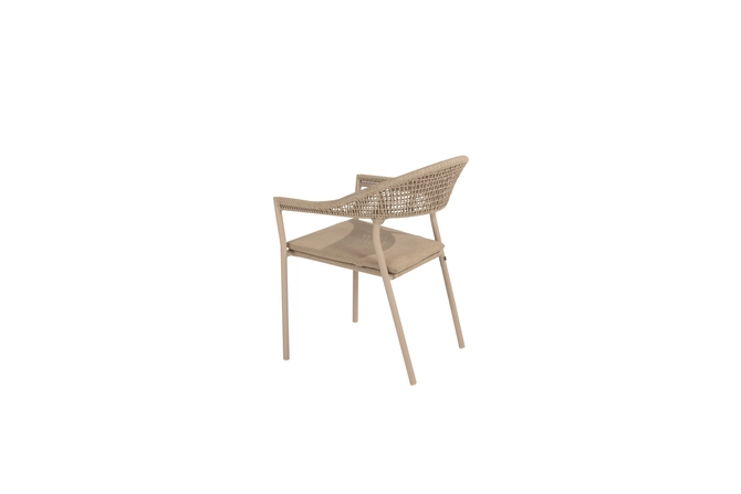 Sienna stacking dining chair latte with cushion zij, 4 Seasons Outdoor, tuincentrumoutlet.com