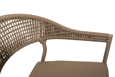 Sienna stacking dining chair latte with cushion detailbeeld, 4 Seasons Outdoor, tuincentrumoutlet.com