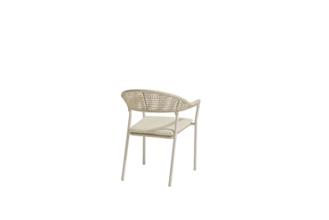 Sienna stacking dining chair linen with cushion achteraanzicht, 4SO, tuincentrumoutlet.com