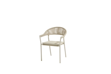 Sienna stacking dining chair linen with cushion, 4SO, tuincentrumoutlet.com